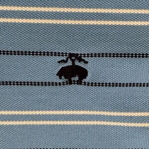 Brooks Brothers Blue Polo with Black and Cream Stripes Size XL